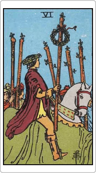 ไพ่หกแห่งไม้เท้า (Six of Wands)