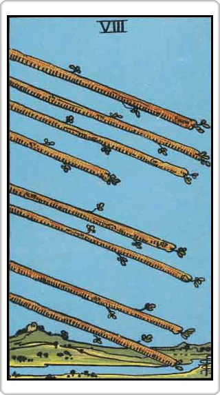 ไพ่แปดแห่งไม้เท้า (Eight of Wands)
