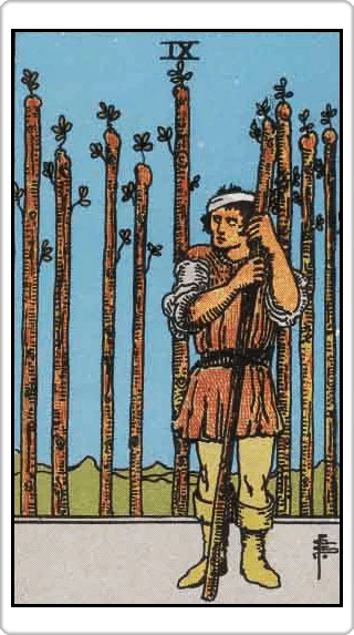 ไพ่เก้าแห่งไม้เท้า (Nine of Wands)