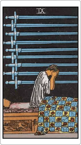 ไพ่เก้าแห่งดาบ (Nine of Swords)